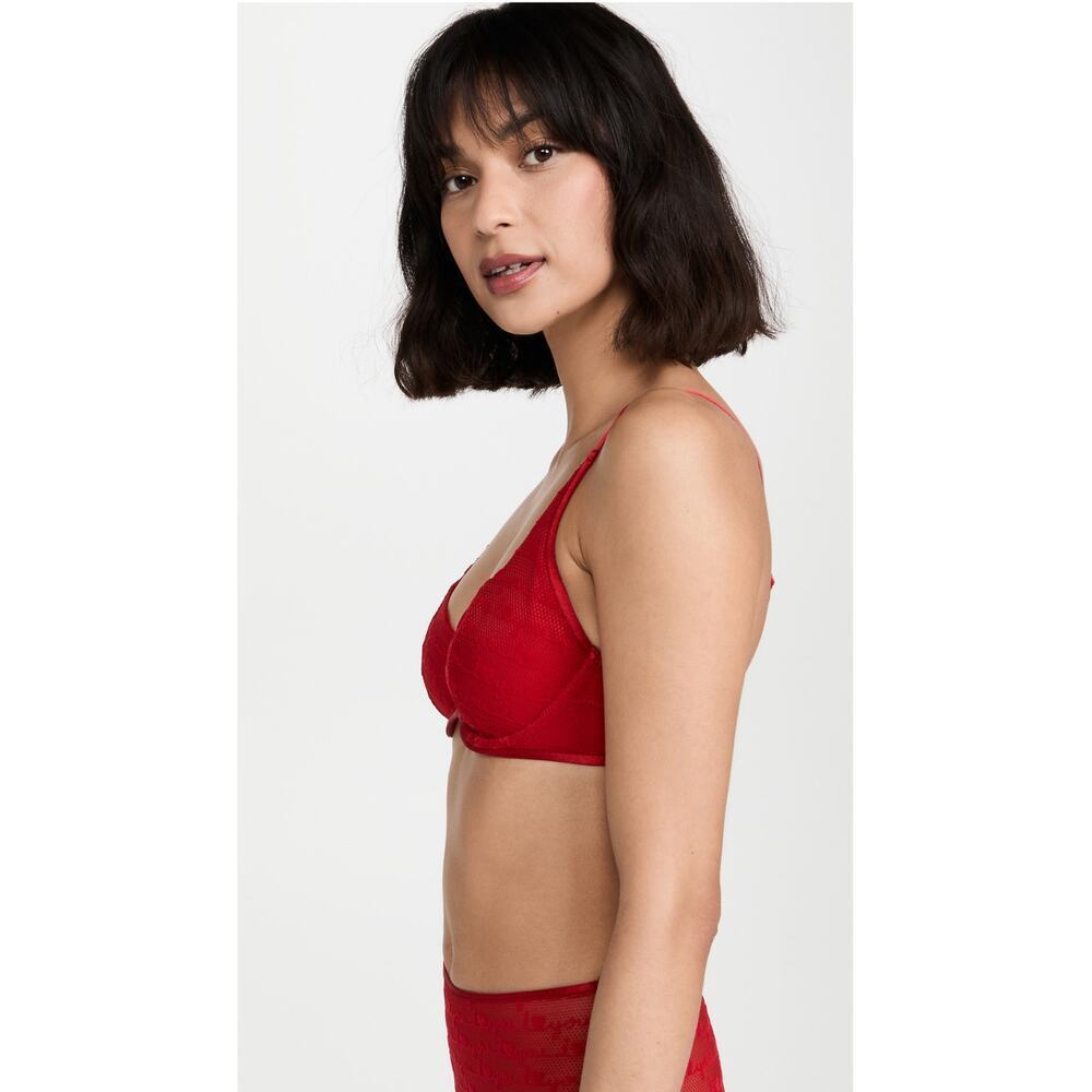 Calvin Klein Underwear I Heart You Balconette Bra in Red Size 36B - Picture 3 of 7